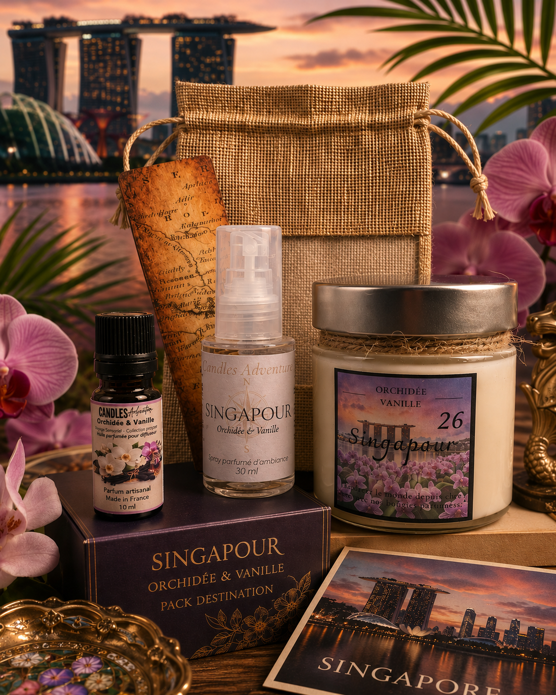 Coffret cadeau Singapour – Orchidée & Vanille